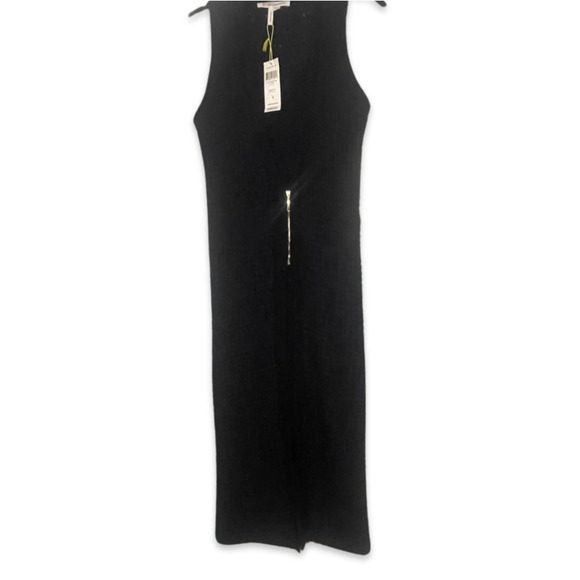 BCBG Blue/Black Shag Mid Zip Sweater Vest size small NWT - Picture 2 of 6